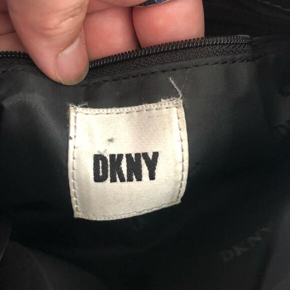 DKNY Leather Slim Backpack Black Tortoise EUC  90s Vintage main image 11